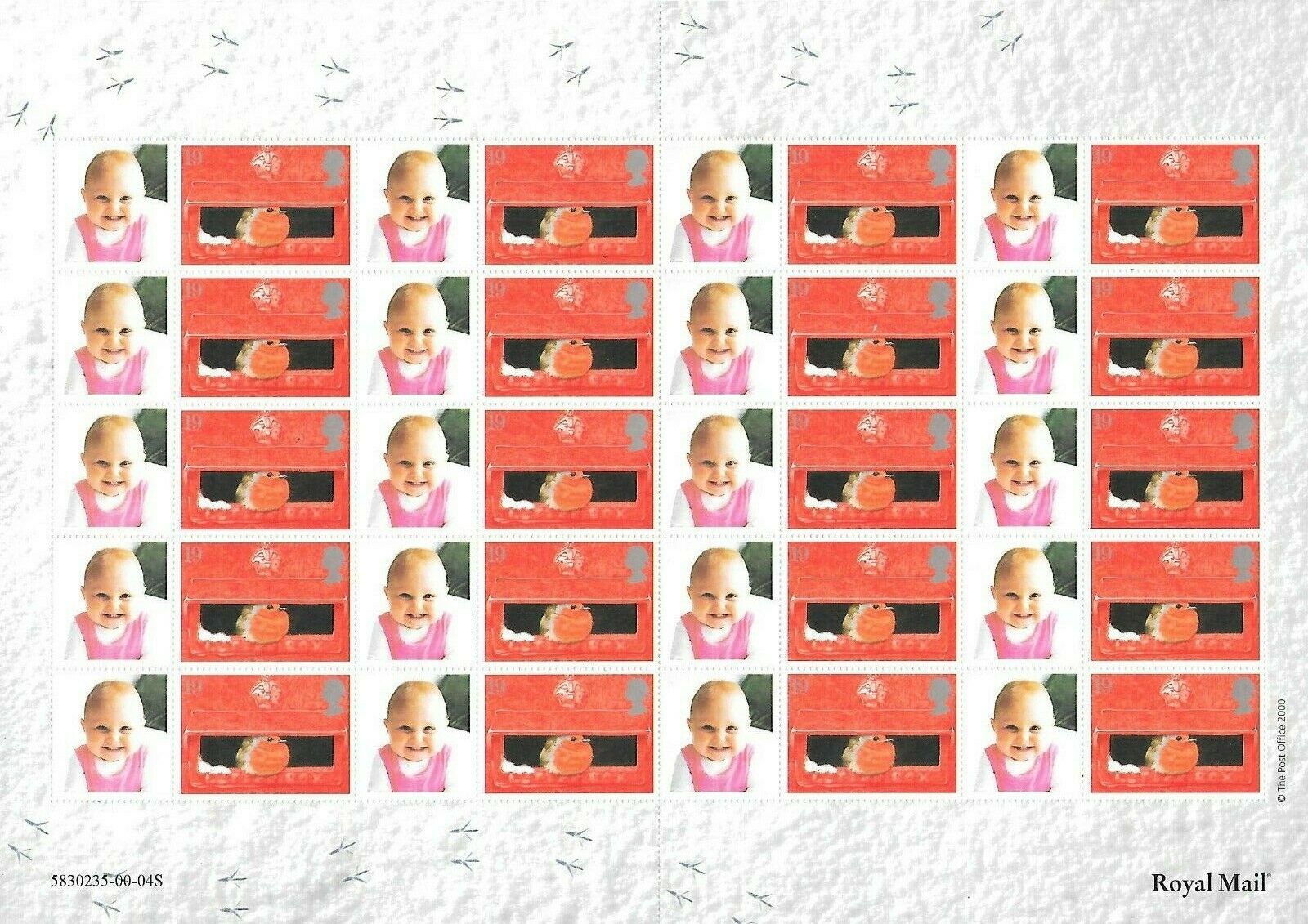 (image for) CS-002 2000 Christmas Robins Customised Smilers Sheet